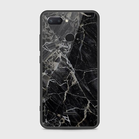 Xiaomi Redmi 6 Cover - Black Marble Series - HQ Ultra Shine Premium Infinity Glass Soft Silicon Borders Case