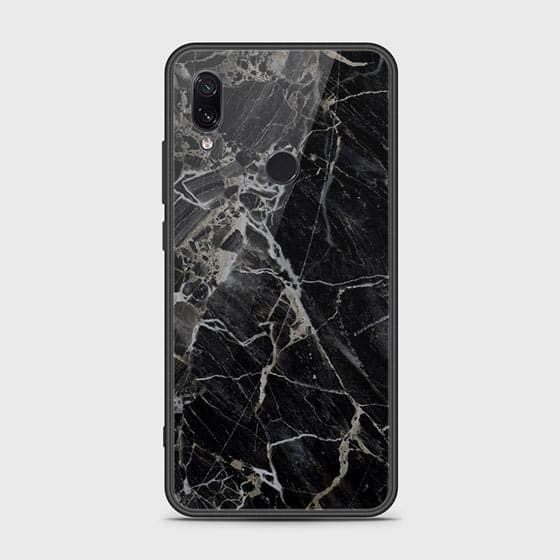 Xiaomi Redmi Note 7 Cover - Black Marble Series - HQ Ultra Shine Premium Infinity Glass Soft Silicon Borders Case