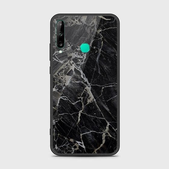 Huawei P40 lite E Cover - Black Marble Series - HQ Ultra Shine Premium Infinity Glass Soft Silicon Borders Case