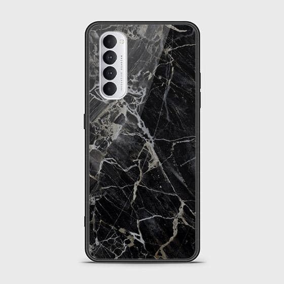 Oppo Reno 4 Pro Cover - Black Marble Series - HQ Ultra Shine Premium Infinity Glass Soft Silicon Borders Case