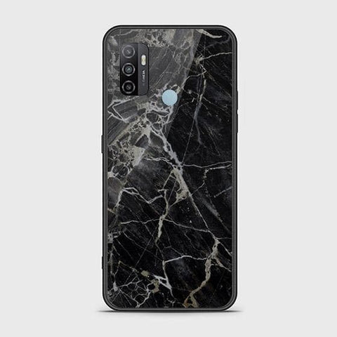 Oppo A53 Cover - Black Marble Series - HQ Ultra Shine Premium Infinity Glass Soft Silicon Borders Case