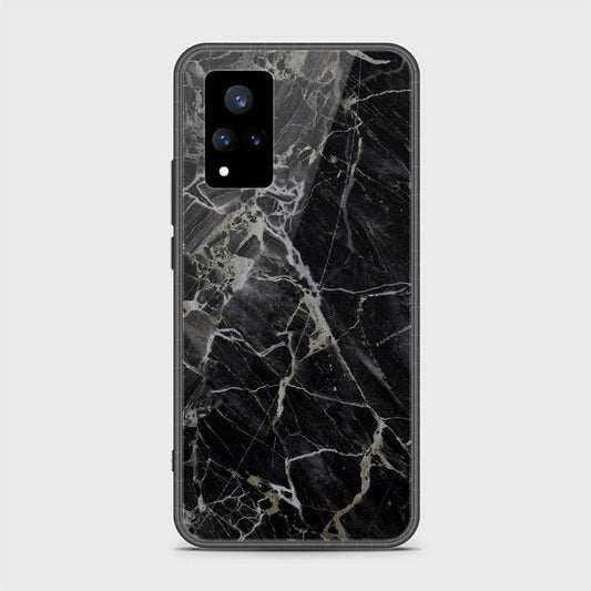 Vivo V21 Cover - Black Marble Series - HQ Ultra Shine Premium Infinity Glass Soft Silicon Borders Case