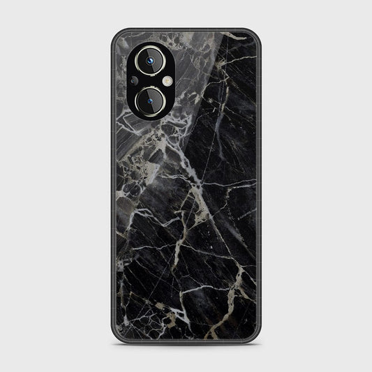 Oppo Reno 7Z 5G Cover- Black Marble Series - HQ Ultra Shine Premium Infinity Glass Soft Silicon Borders Case
