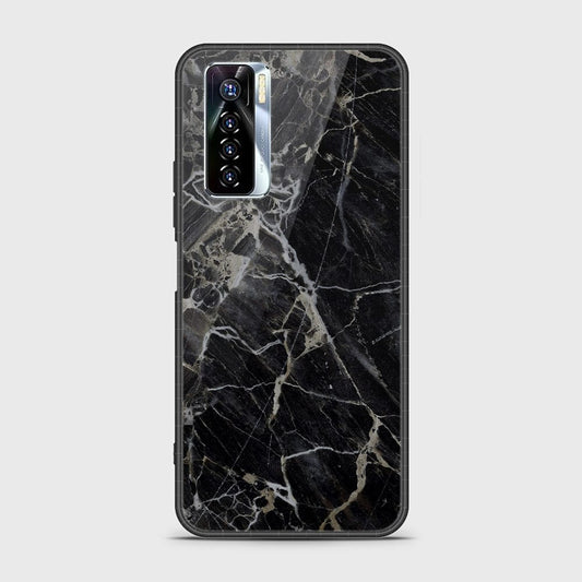 Tecno Camon 17 Pro Cover - Black Marble Series - HQ Ultra Shine Premium Infinity Glass Soft Silicon Borders Case