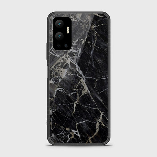 Infinix Hot 12 Cover- Black Marble Series - HQ Ultra Shine Premium Infinity Glass Soft Silicon Borders Case