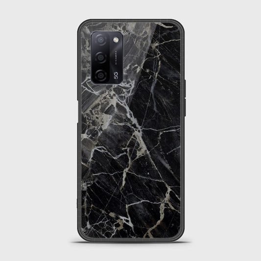 Oppo A55 5G Cover- Black Marble Series - HQ Ultra Shine Premium Infinity Glass Soft Silicon Borders Case