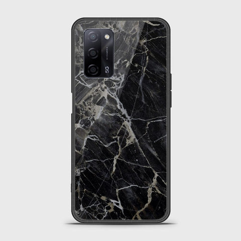 Oppo A55s Cover- Black Marble Series - HQ Ultra Shine Premium Infinity Glass Soft Silicon Borders Case