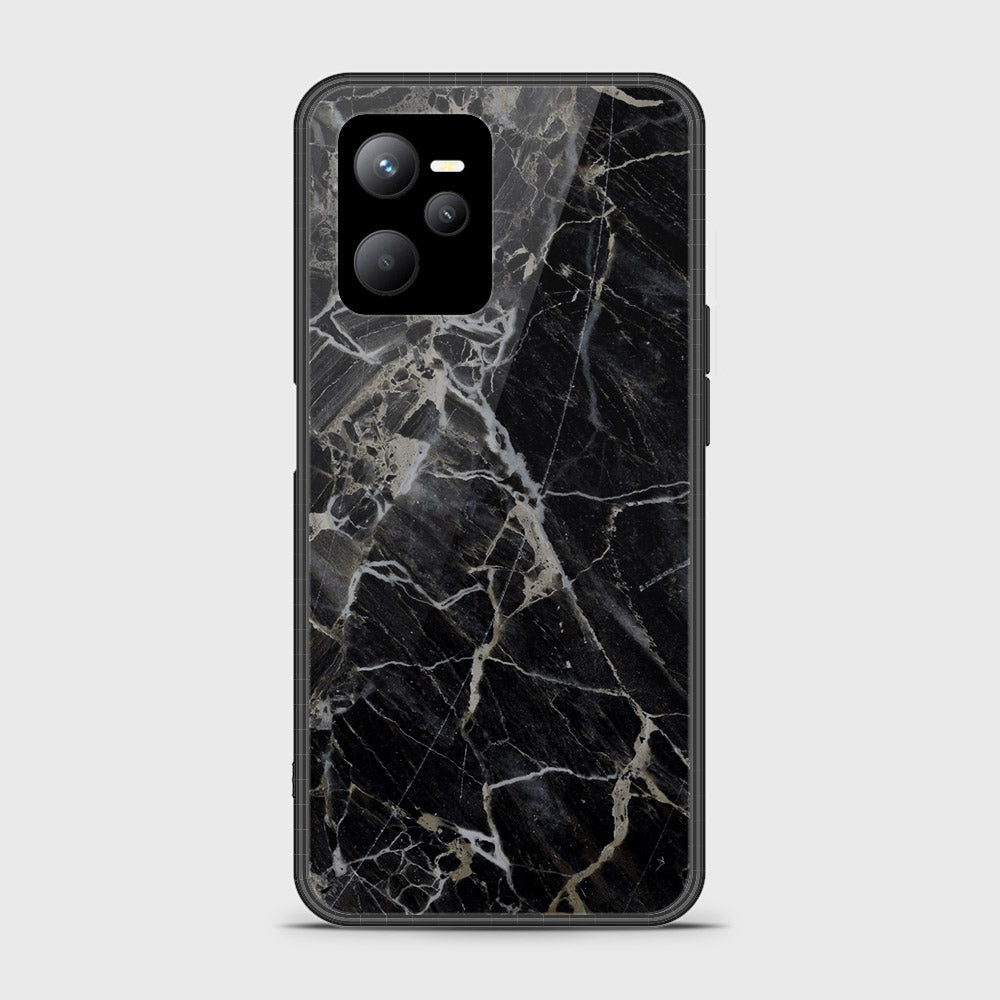 Realme Q5 Cover- Black Marble Series - HQ Ultra Shine Premium Infinity Glass Soft Silicon Borders Case