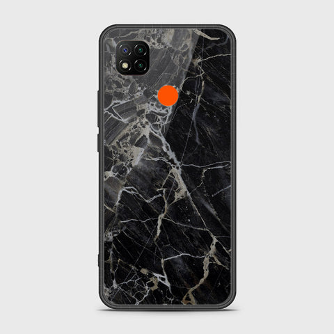 Xiaomi Redmi 10A Cover- Black Marble Series - HQ Ultra Shine Premium Infinity Glass Soft Silicon Borders Case