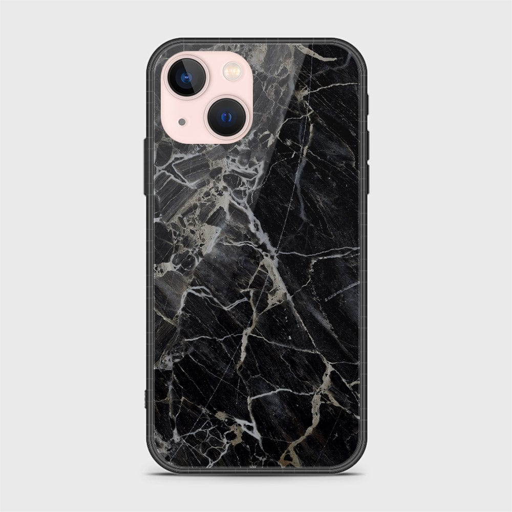 iPhone 14 Plus Cover- Black Marble Series - HQ Ultra Shine Premium Infinity Glass Soft Silicon Borders Case