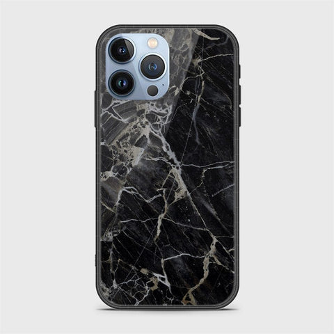 iPhone 14 Pro Cover- Black Marble Series - HQ Ultra Shine Premium Infinity Glass Soft Silicon Borders Case