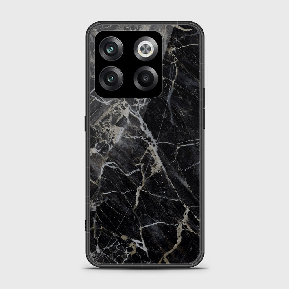 OnePlus 10T Cover- Black Marble Series - HQ Ultra Shine Premium Infinity Glass Soft Silicon Borders Case