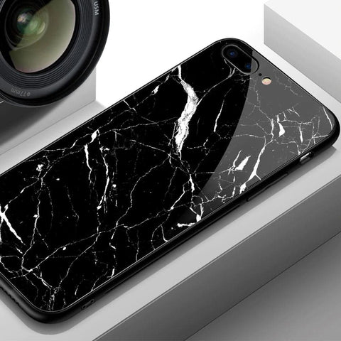 iPhone 7 Plus Cover - Black Marble Series - HQ Ultra Shine Premium Infinity Glass Soft Silicon Borders Case