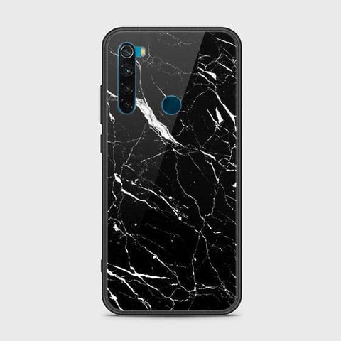 Xiaomi Redmi Note 8 Cover - Black Marble Series - HQ Ultra Shine Premium Infinity Glass Soft Silicon Borders Case