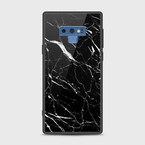 Samsung Galaxy Note 9 Cover - Black Marble Series - HQ Ultra Shine Premium Infinity Glass Soft Silicon Borders Case