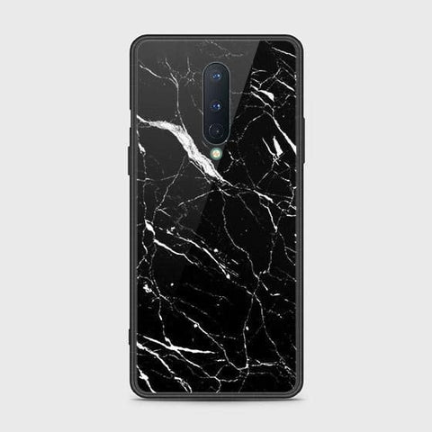 OnePlus 8 4G Cover - Black Marble Series - HQ Ultra Shine Premium Infinity Glass Soft Silicon Borders Case