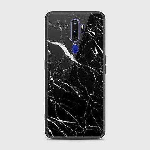 Oppo A5 2020 Cover - Black Marble Series - HQ Ultra Shine Premium Infinity Glass Soft Silicon Borders Case