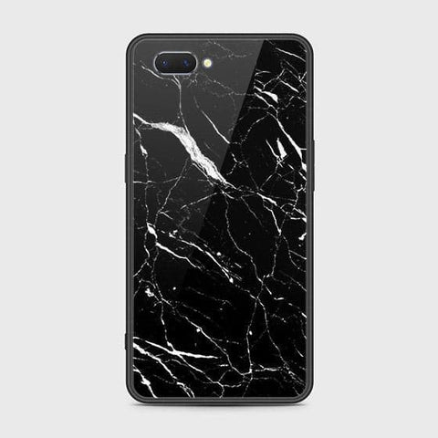 Oppo A5 Cover - Black Marble Series - HQ Ultra Shine Premium Infinity Glass Soft Silicon Borders Case