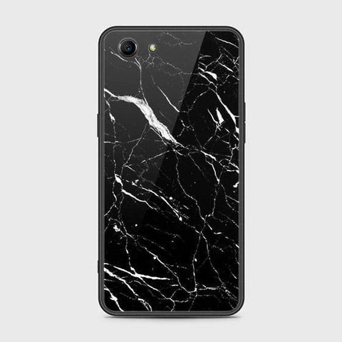 Oppo A83 Cover - Black Marble Series - HQ Ultra Shine Premium Infinity Glass Soft Silicon Borders Case