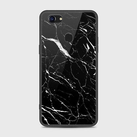 Oppo F5 Cover - Black Marble Series - HQ Ultra Shine Premium Infinity Glass Soft Silicon Borders Case