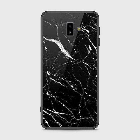 Samsung Galaxy J6 Plus 2018 Cover - Black Marble Series - HQ Ultra Shine Premium Infinity Glass Soft Silicon Borders Case