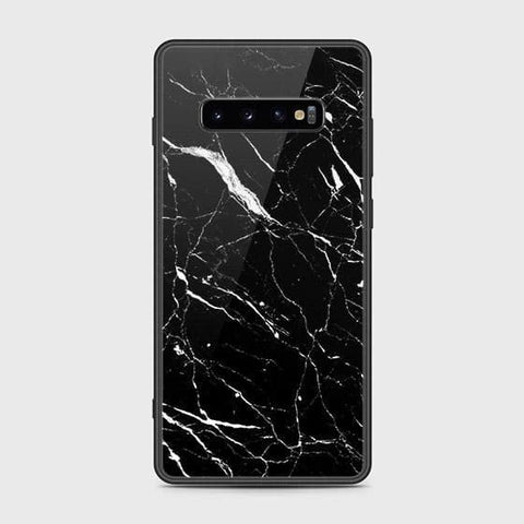 Samsung Galaxy S10 Plus Cover - Black Marble Series - HQ Ultra Shine Premium Infinity Glass Soft Silicon Borders Case