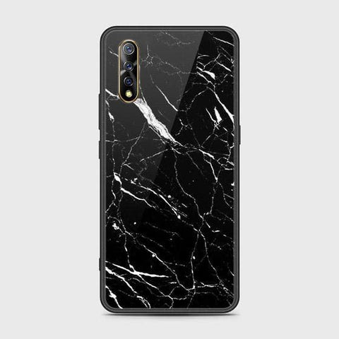 Vivo S1 Cover - Black Marble Series - HQ Ultra Shine Premium Infinity Glass Soft Silicon Borders Case