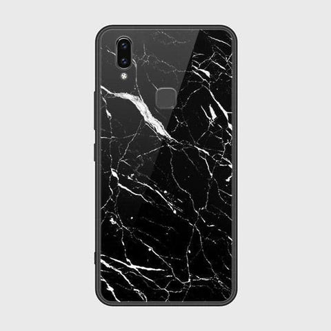 Vivo Y85 Cover - Black Marble Series - HQ Ultra Shine Premium Infinity Glass Soft Silicon Borders Case