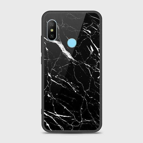 Xiaomi Mi A2 Lite Cover - Black Marble Series - HQ Ultra Shine Premium Infinity Glass Soft Silicon Borders Case