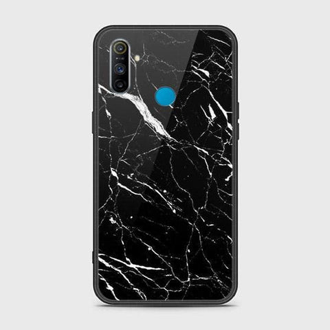 Realme C3 Cover - Black Marble Series - HQ Ultra Shine Premium Infinity Glass Soft Silicon Borders Case