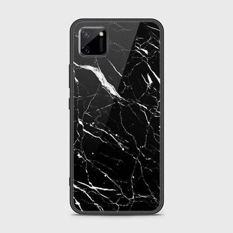 Realme C11 Cover - Black Marble Series - HQ Ultra Shine Premium Infinity Glass Soft Silicon Borders Case