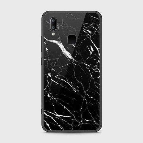 Vivo Y95 Cover - Black Marble Series - HQ Ultra Shine Premium Infinity Glass Soft Silicon Borders Case