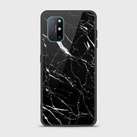 OnePlus 8T Cover - Black Marble Series - HQ Ultra Shine Premium Infinity Glass Soft Silicon Borders Case