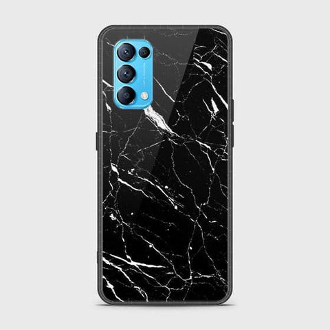 Oppo Reno 5 5G Cover - Black Marble Series - HQ Ultra Shine Premium Infinity Glass Soft Silicon Borders Case SuccessActive