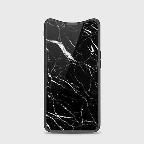 Oppo Find X Cover - Black Marble Series - HQ Ultra Shine Premium Infinity Glass Soft Silicon Borders Case