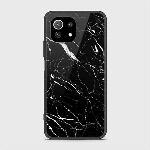 Xiaomi Mi 11 Lite Cover - Black Marble Series - HQ Ultra Shine Premium Infinity Glass Soft Silicon Borders Case
