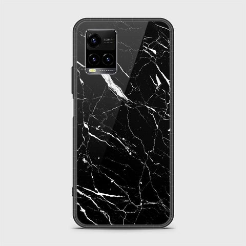 Vivo Y33T Cover - Black Marble Series - HQ Ultra Shine Premium Infinity Glass Soft Silicon Borders Case