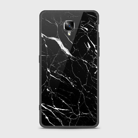 OnePlus 3 Cover- Black Marble Series - HQ Ultra Shine Premium Infinity Glass Soft Silicon Borders Case