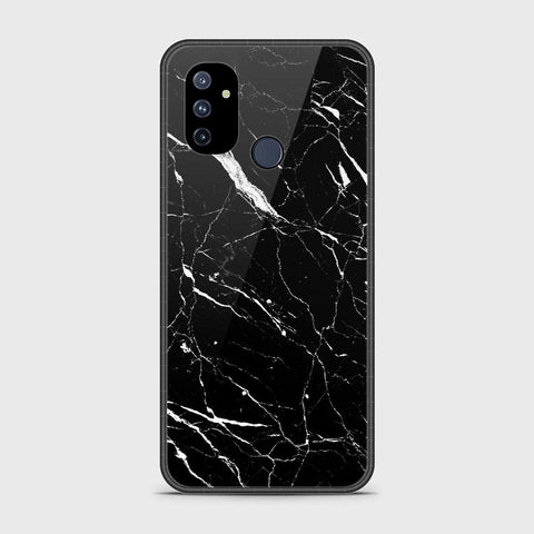 OnePlus Nord N100 Cover- Black Marble Series - HQ Ultra Shine Premium Infinity Glass Soft Silicon Borders Case