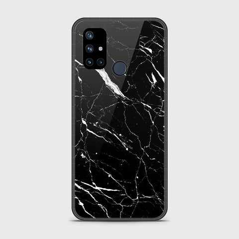 OnePlus Nord N10 5G Cover- Black Marble Series - HQ Ultra Shine Premium Infinity Glass Soft Silicon Borders Case