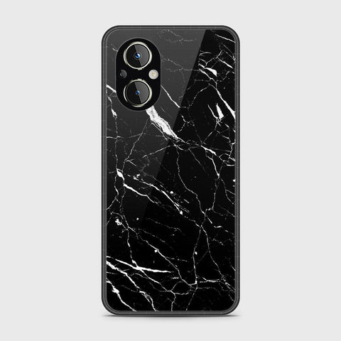 Oppo Reno 7 Lite Cover- Black Marble Series - HQ Ultra Shine Premium Infinity Glass Soft Silicon Borders Case