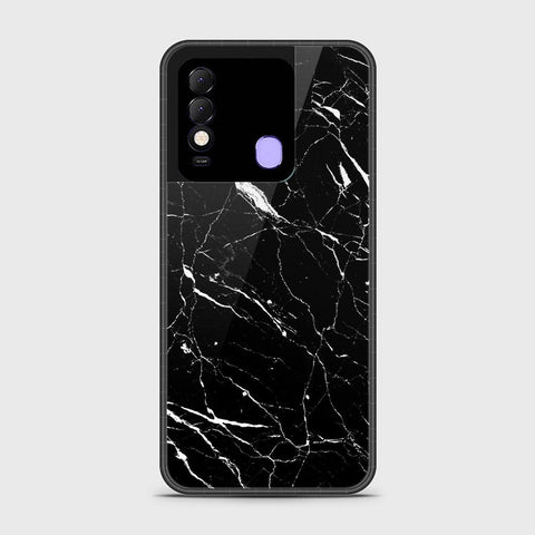 Tecno Spark 8 Cover- Black Marble Series - HQ Ultra Shine Premium Infinity Glass Soft Silicon Borders Case