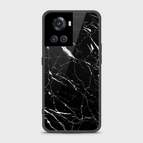 OnePlus 10R Cover- Black Marble Series - HQ Ultra Shine Premium Infinity Glass Soft Silicon Borders Case