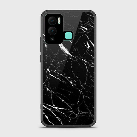 Infinix Hot 12 Play Cover- Black Marble Series - HQ Ultra Shine Premium Infinity Glass Soft Silicon Borders Case