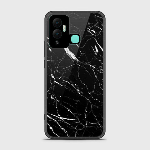 Infinix Hot 12i Cover- Black Marble Series - HQ Ultra Shine Premium Infinity Glass Soft Silicon Borders Case