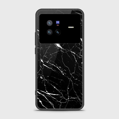 Vivo X80 Cover- Black Marble Series - HQ Ultra Shine Premium Infinity Glass Soft Silicon Borders Case