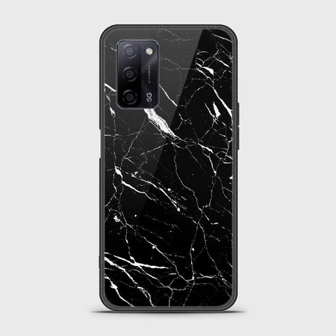 Oppo A55s Cover- Black Marble Series - HQ Ultra Shine Premium Infinity Glass Soft Silicon Borders Case