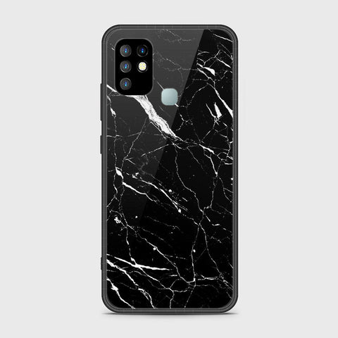 Infinix Hot 10 Cover- Black Marble Series - HQ Ultra Shine Premium Infinity Glass Soft Silicon Borders Case