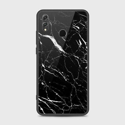 Huawei Honor 8X Cover - Black Marble Series - HQ Ultra Shine Premium Infinity Glass Soft Silicon Borders Case