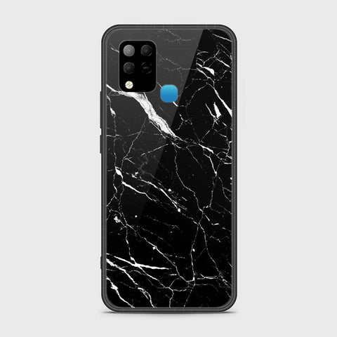 Infinix Hot 10s Cover- Black Marble Series - HQ Ultra Shine Premium Infinity Glass Soft Silicon Borders Case